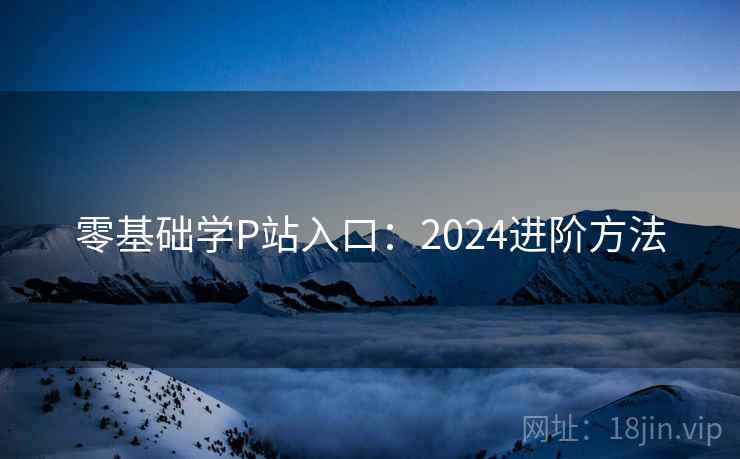 零基础学P站入口:2024进阶方法